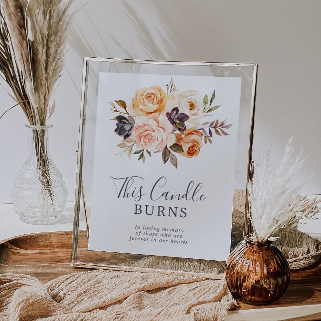 Poster Sinal de Memorial Esta Vela Queima Terra Rústica (Criador carregado)