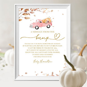 Poster Sinal de Mensagem do Carrinho de Abóbora Caída