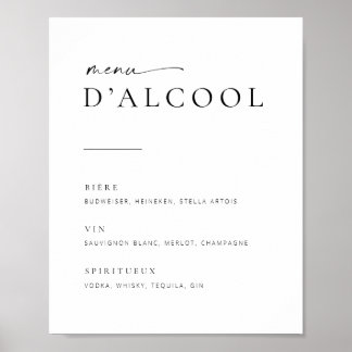 Poster Sinal de Menu Bar de Casamento de Script Moderno C