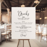 Poster Sinal de Menu Bebidas de Casamento de Script Elega<br><div class="desc">Este cartaz elegante de casamento é perfeito para um casamento russo. O design simples e elegante apresenta a tipografia de scripts clássicos e de rico em preto.</div>