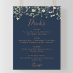 Poster Sinal de Menu Bidinhos de Flor Selvagem do Jardim<br><div class="desc">Este cartaz de cardápio de bebidas de flores silvestres é perfeito para um casamento rústico. O design apresenta flores silvestres cor-de-rosa,  pinceladas,  rosa e roxas pintadas à mão com borboletas.</div>
