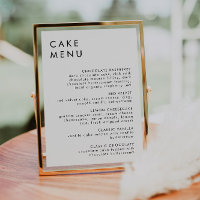 Sinal de menu Bolo de Bar de Deserto de Casamento