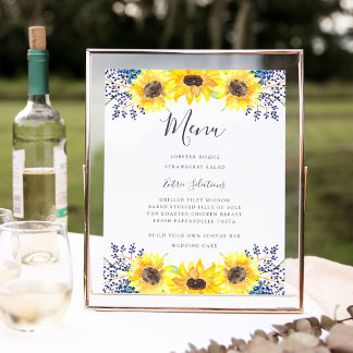 Poster Sinal de menu campos de flores