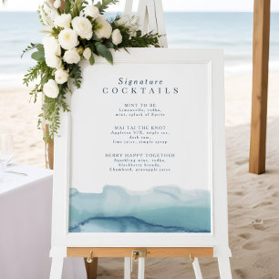 Poster Sinal de Menu Cocktail Assinatura de Casamento do