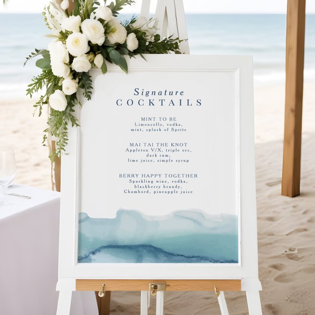 Poster Sinal de Menu Cocktail Assinatura de Casamento do  (Criador carregado)