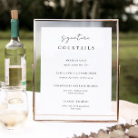 Poster Sinal de Menu Cocktail de Assinatura de Casamento<br><div class="desc">Convide seus convidados para pegar uma libação favorita do bar com nosso carinhoso cartaz do cardápio do bar de casamento. O poster 11x14 apresenta "cocktails de assinatura" em scripts de caligrafia preta nítida e letra de bloco. Personalize com seus nomes de cocktail e descrições especiais abaixo.</div>