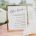 Poster Sinal de Menu Cocktail de Bebida Negra EVERLEIGH<br><div class="desc">Everleigh Collection - uma coleção espantosa e minimalista que apresenta uma fonte moderna de caligrafia que é simultaneamente chic e na moda. Essa coleção oferece um design eterno elegante que é perfeito para qualquer evento, de casamentos a chás de fraldas e tudo o que há entre eles. Assuma a elegância...</div>