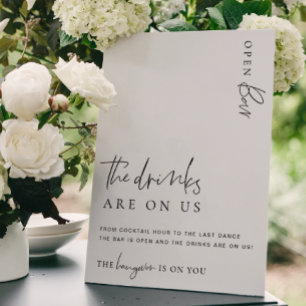 Poster Sinal de Menu de Bar Aberto Estilo Minimalista Mod