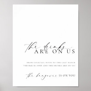 Poster Sinal de Menu de Bar Aberto Minimalista Moderno de