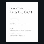 Poster Sinal de Menu de Bar de Casamento com Letra Modern<br><div class="desc">Este sinal simples, porém elegante, ficará incrível em seu casamento, chá de panela ou festa! Apresenta fontes serifadas e não serifadas limpas e simples com uma fonte de acento de letra manuscrita. Personalize o sinal com o menu do seu bar, incluindo cerveja, vinho e destilados. Se você gosta deste design,...</div>