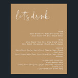 Poster Sinal de Menu de Bar INDIE Boho Tons Terrosos Vamo<br><div class="desc">Este sinal de menu de bar apresenta uma fonte manuscrita arrojada e um design minimalista moderno com uma combinação de cores bege e branco em tons terrosos. Altere facilmente a fonte e a cor do fundo para combinar com o seu evento. É perfeito para um casamento, chá de casal, chá...</div>