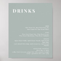 Sinal de Menu de Bar Moderno Verde Sage NINA