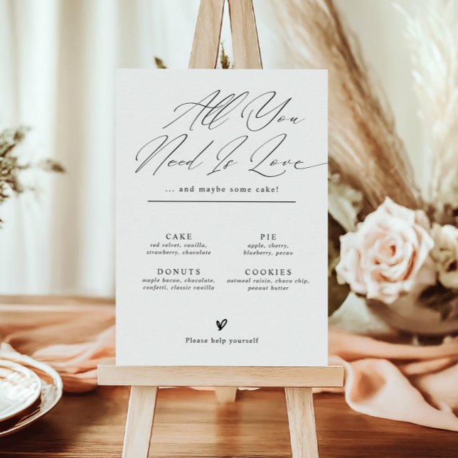 Poster Sinal de Menu de Barra de Sobremesa de Casamento M (Criador carregado)