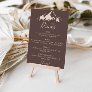 Poster Sinal de Menu de Bebidas de Casamento no Campo da 