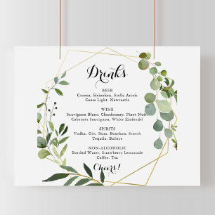 Poster Sinal de Menu de Bebidas de Casamento Tropical Dou