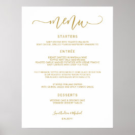 Poster Sinal de Menu de Casamento - Caligrafia de Salto (