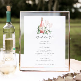 Poster Sinal de Menu de Evento de Casamento ou Chá de Noi