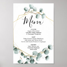 Poster Sinal de Menu de Verduras de Eucalipto ou Sinal de