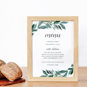 Poster Sinal de Menu Folhagem Abundante