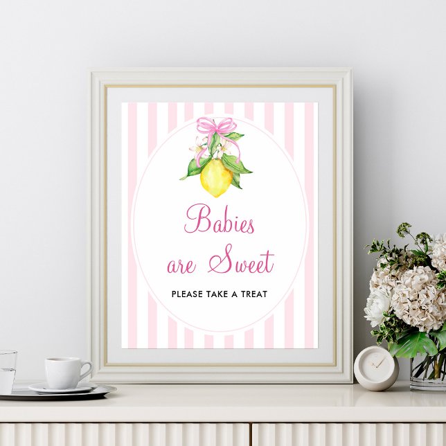 Poster Sinal de Mesa Bebês São Doces Limões (Criador carregado)