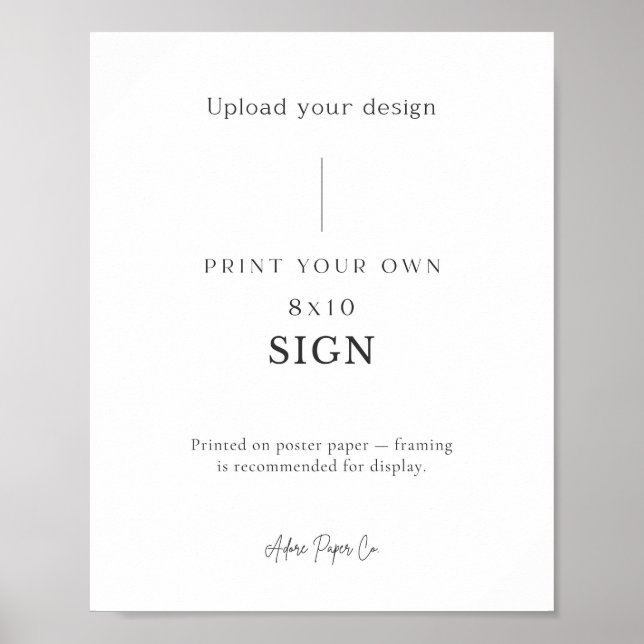 Poster Sinal de mesa: Carregue seu (Frente)