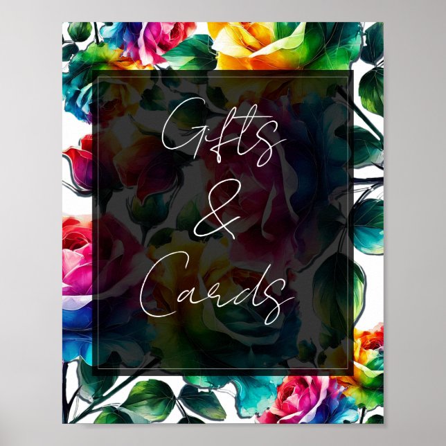 Poster Sinal de Mesa Cartões & Presentes de Casamento Ros (Frente)
