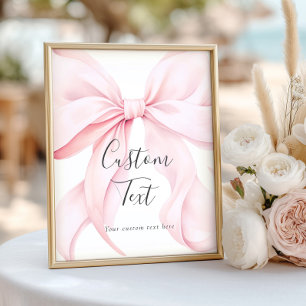 Poster Sinal de Mesa com Texto Personalizado Arco Rosa