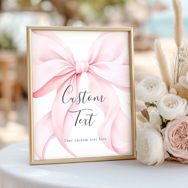 Poster Sinal de Mesa com Texto Personalizado Arco Rosa (Criador carregado)