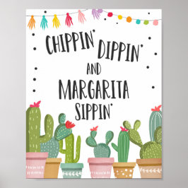 Poster Sinal de Mesa da Festa Chippin Dippin Margarita Si