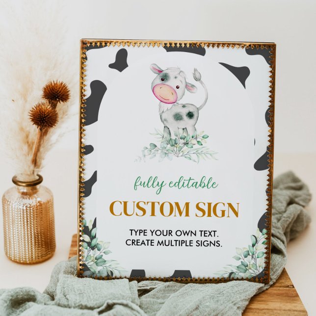 Poster Sinal de Mesa da Festa de aniversário da Fazenda (Criador carregado)