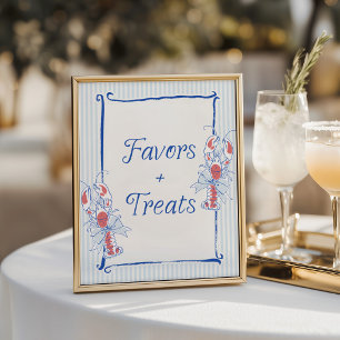 Poster Sinal de mesa de aniversário com tema de lagosta v