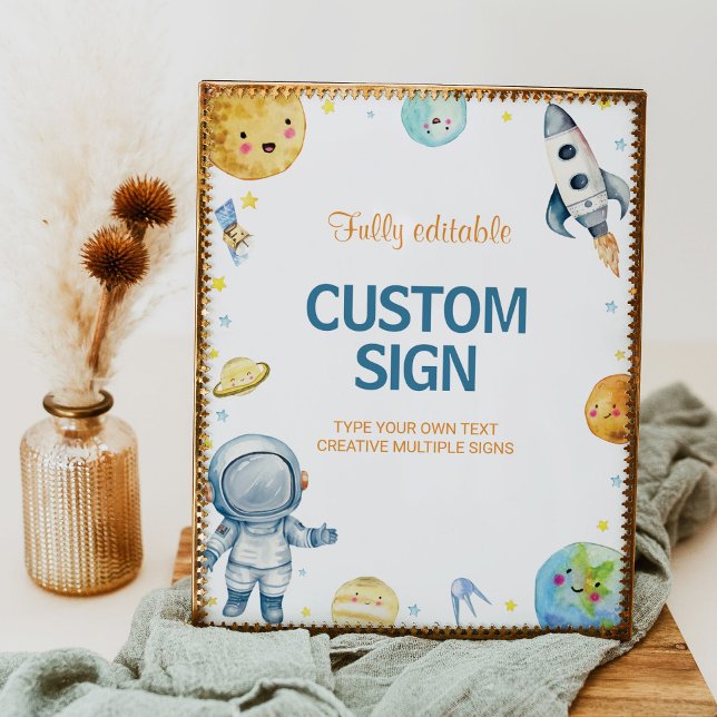 Poster Sinal de Mesa de Aniversário da Galáxia Espacial E (Criador carregado)