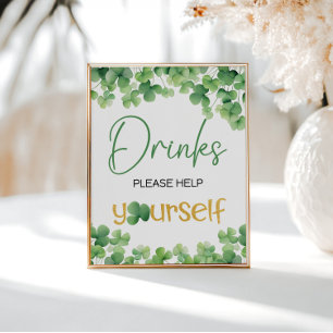 Poster Sinal de Mesa de Aniversário da Lucky One Shamrock