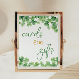 Poster Sinal de Mesa de Aniversário da Lucky One Shamrock