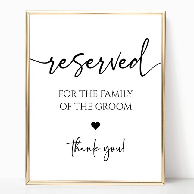 Poster Sinal de Mesa de Assento Reservado para Casamento  (Criador carregado)