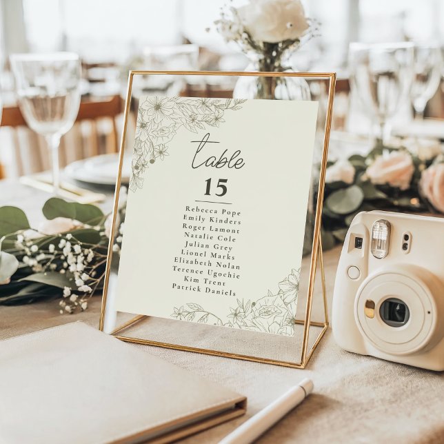 Poster Sinal de Mesa de Assentos de Casamento Botânico El (Criador carregado)