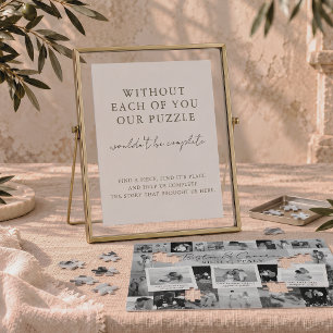 Poster Sinal de Mesa de Atividade de Puzzle de Casamento