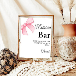 Poster Sinal de Mesa de Bachelorette Mimosa Arco rosa