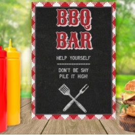 Poster Sinal de Mesa de Bar de CHURRASCO de aniversário d