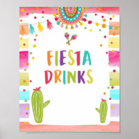 Sinal de Mesa de Bebida Fria Mexicana de Cacto Fie