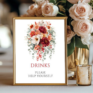Poster Sinal de Mesa de Bebidas de Outono em Borgonha