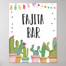 Poster Sinal de Mesa de Cacto de Comida de Festa de Barra