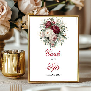 Poster Sinal de Mesa de Cartões e Presentes Chic Blush Bu