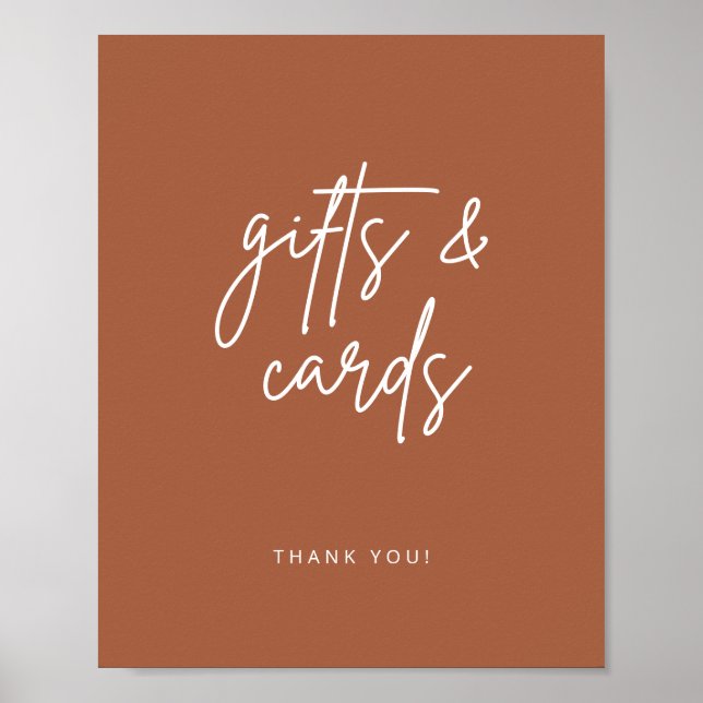 Poster Sinal de Mesa de Casamento de Presente de Script S (Frente)