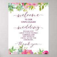 Sinal de Mesa de Casamento Desplugado Chic Floral