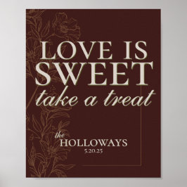 Poster Sinal de Mesa de Casamento em Tom Terroso Moderno