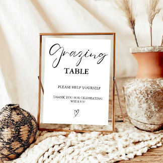 Poster Sinal de Mesa de Casamento Minimalista Moderno