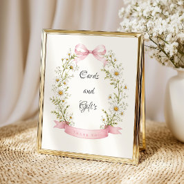 Poster Sinal de Mesa de Chuveiro de Bebê Coelhinho Gingha