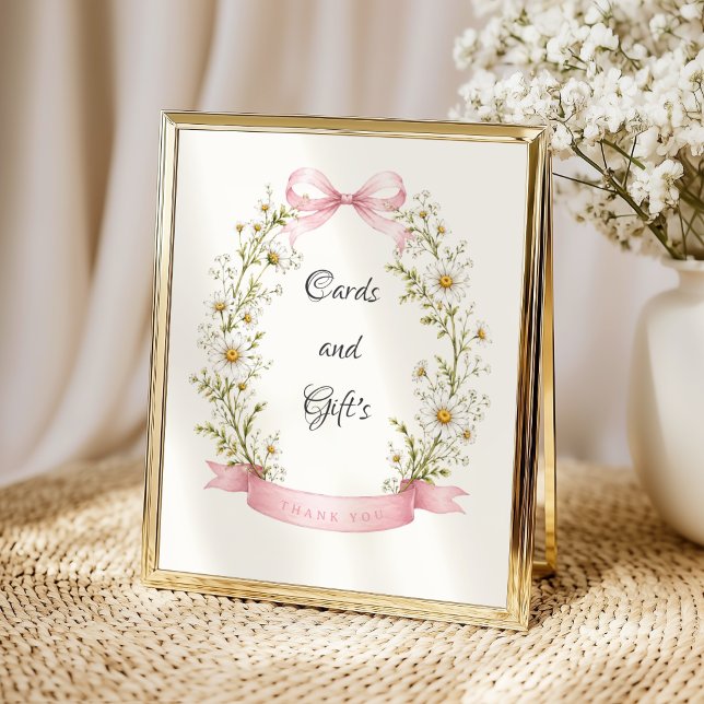 Poster Sinal de Mesa de Chuveiro de Bebê Coelhinho Gingha (Somebunny Vintage Bunny Tabletop sign)
