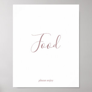 Poster Sinal de Mesa de Comida em Rose Gold Minimalista
